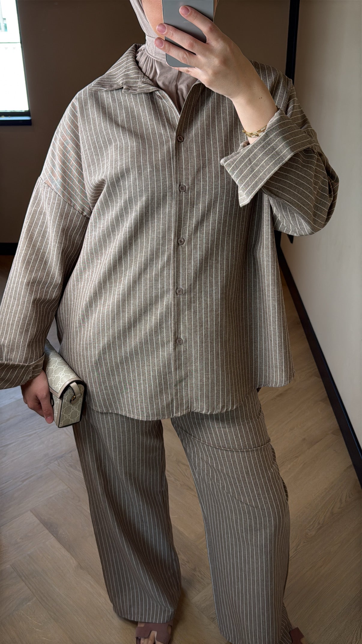 Striped Set Lina - Taupe