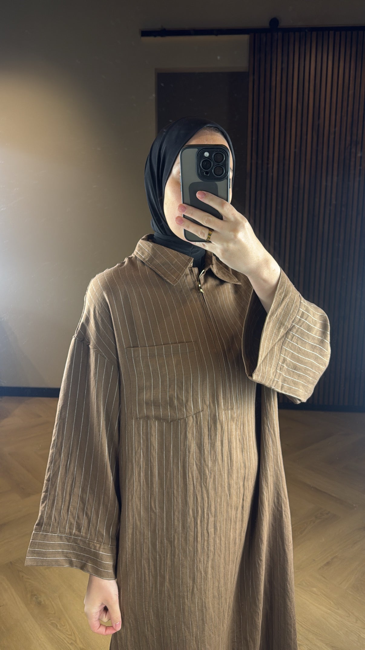 Striped Dress - Brown