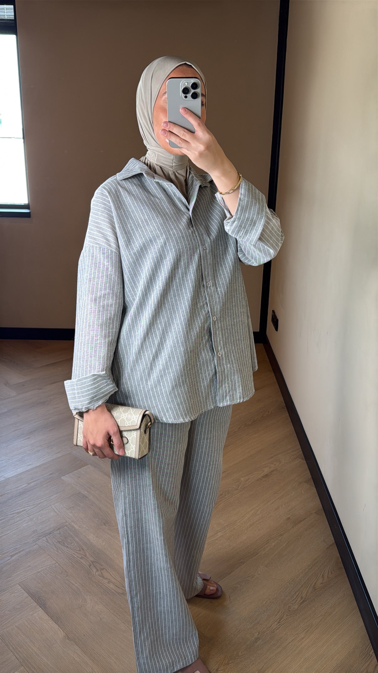 Striped Set Lina - Grey