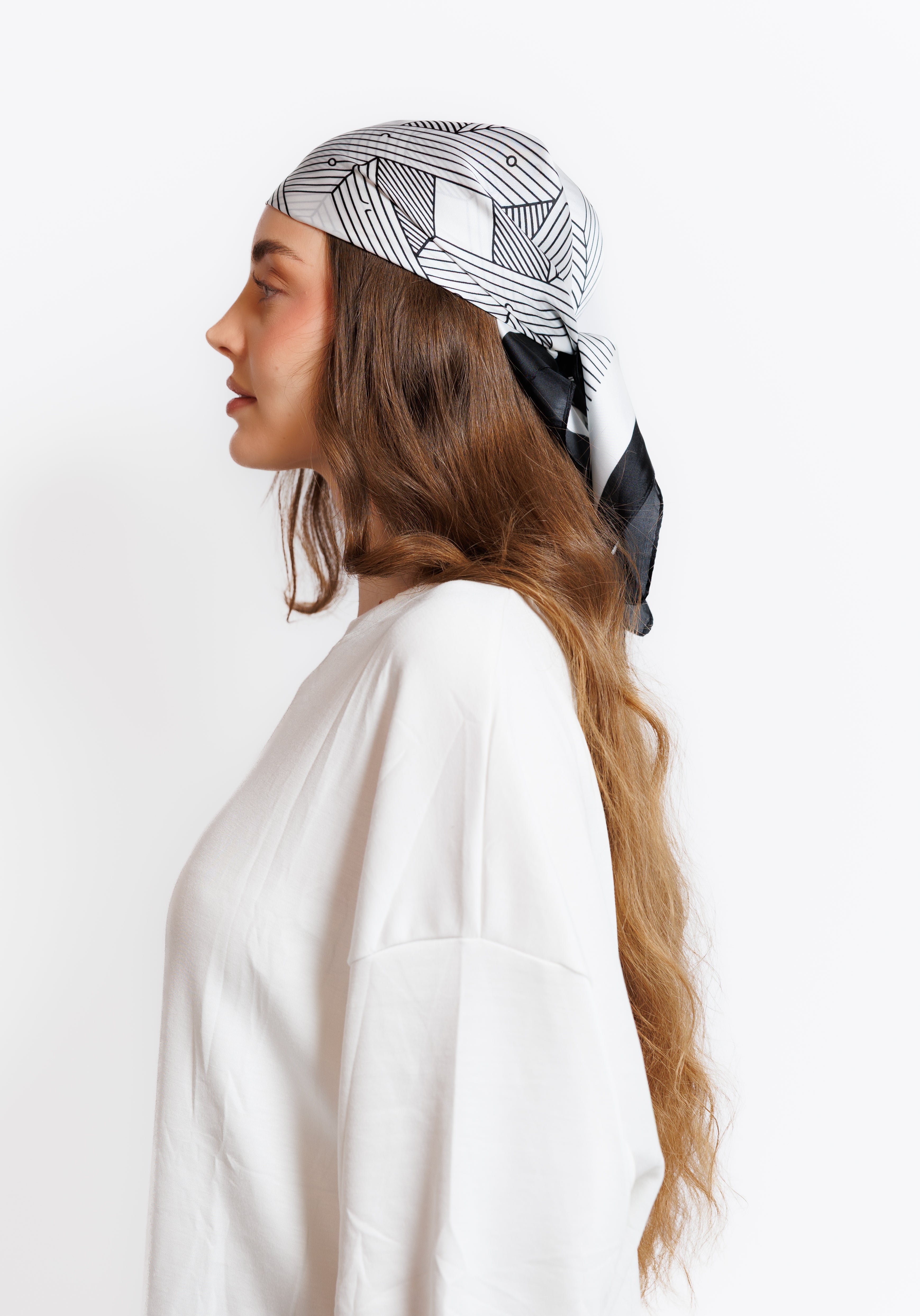 Silk Scarf - Noir ivory