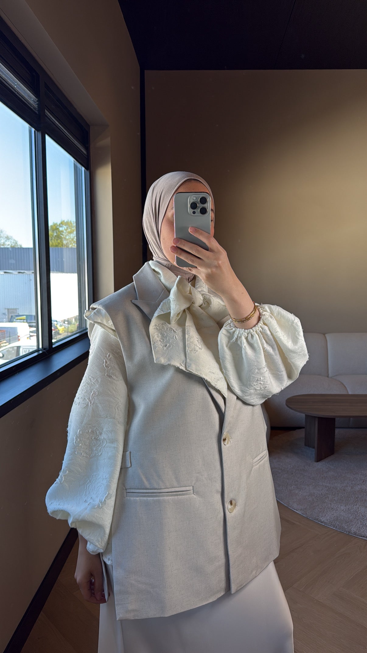 Oversized Gilet Mira - Creme