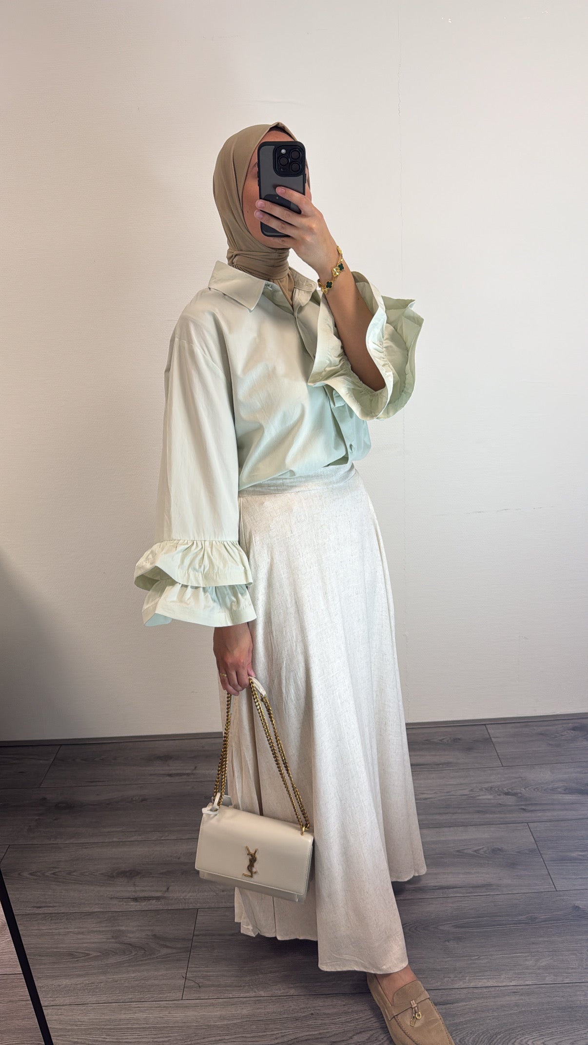 Linen Skirt - Beige