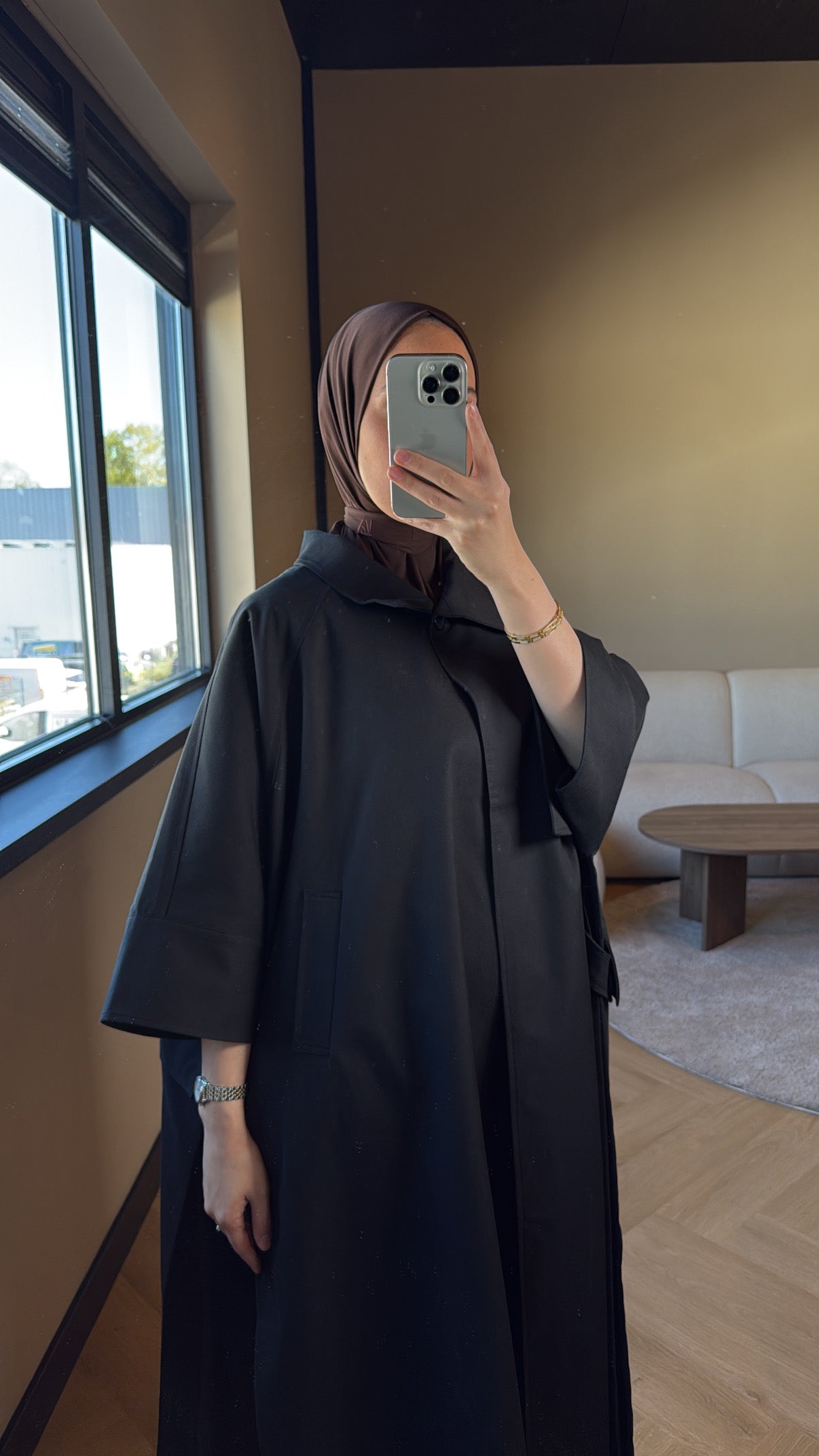 Premium Cape Trench Olivia - Black