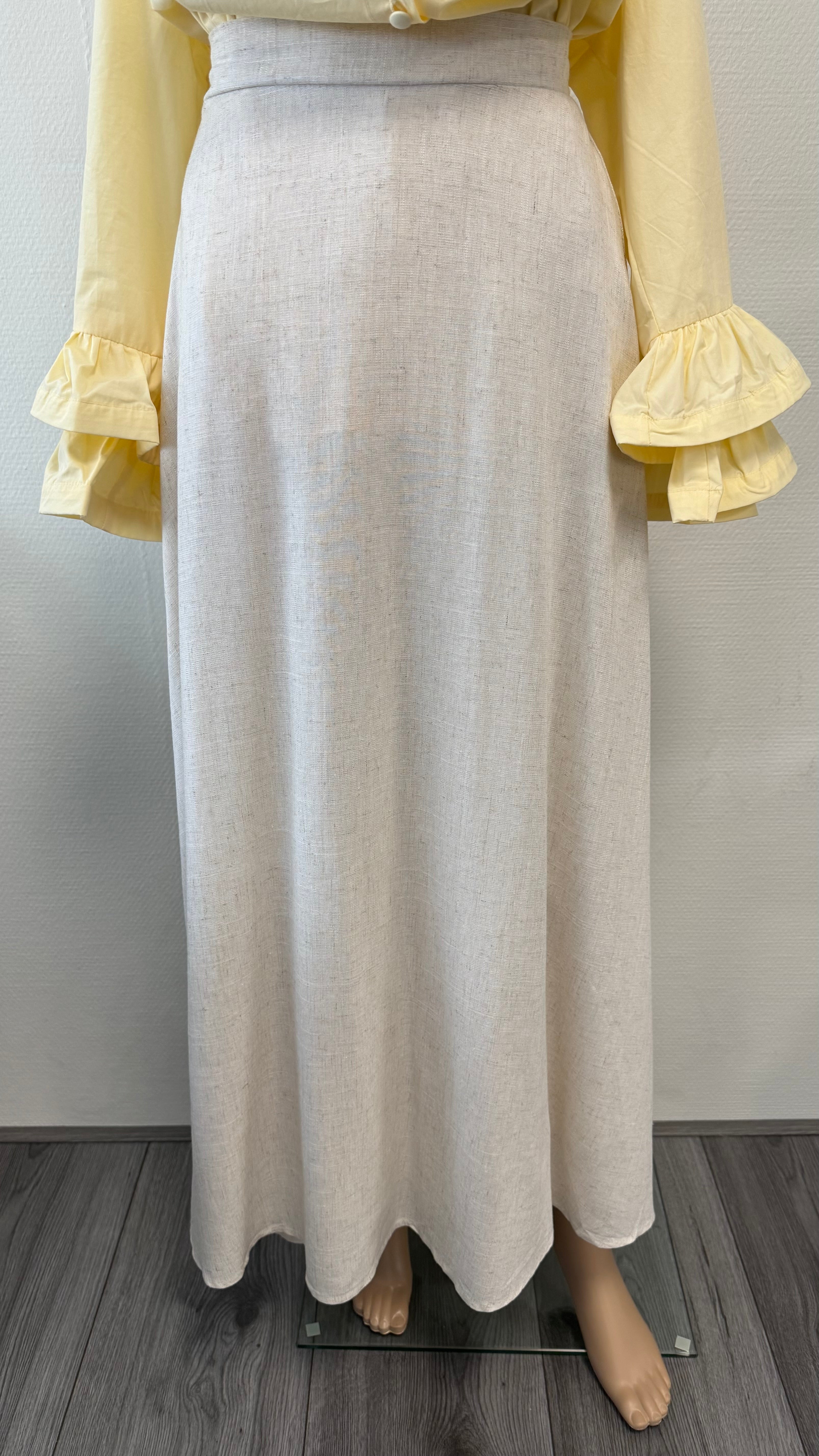 Linen Skirt - Beige