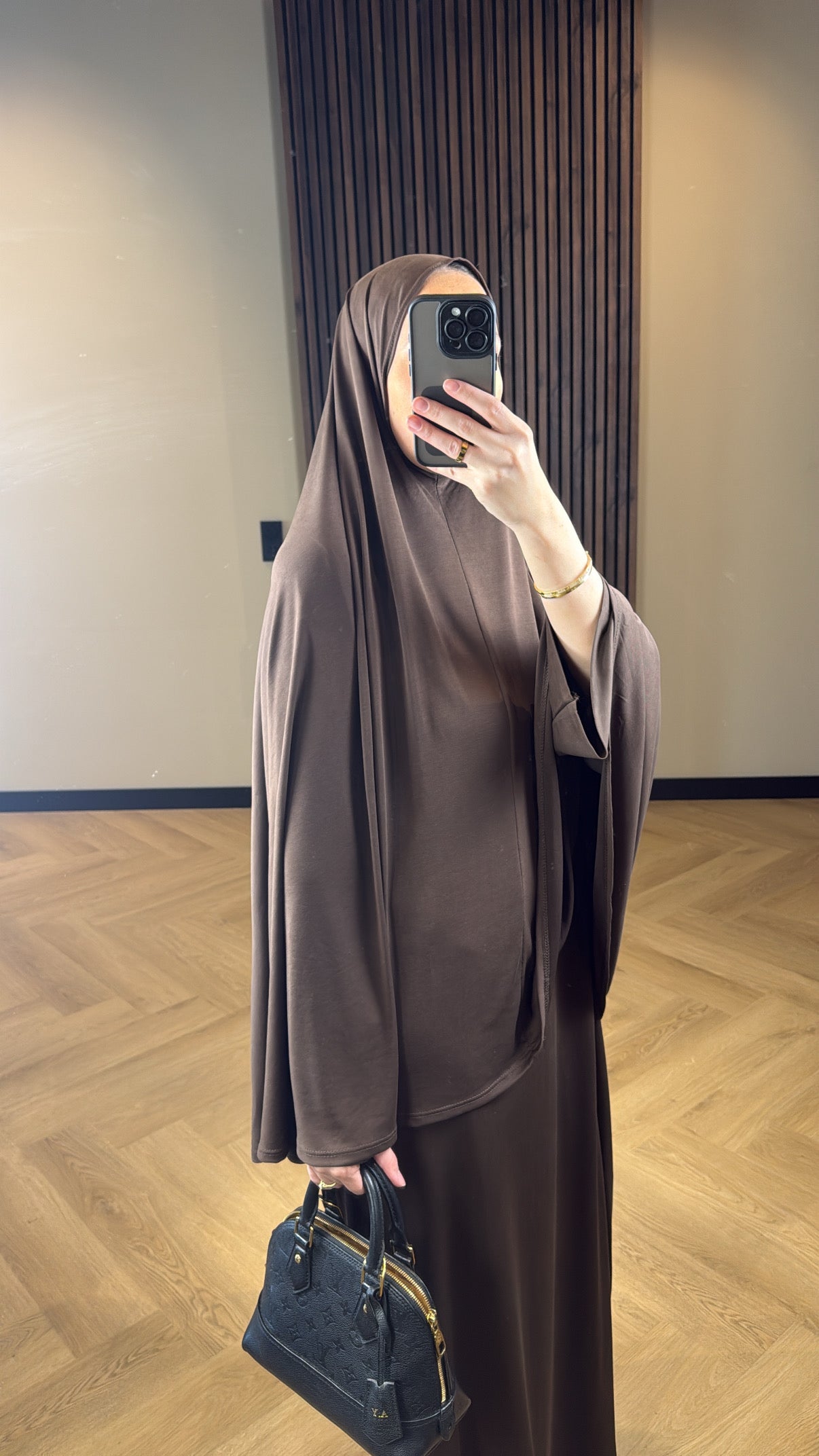 Jersey Khimar Set - Brown