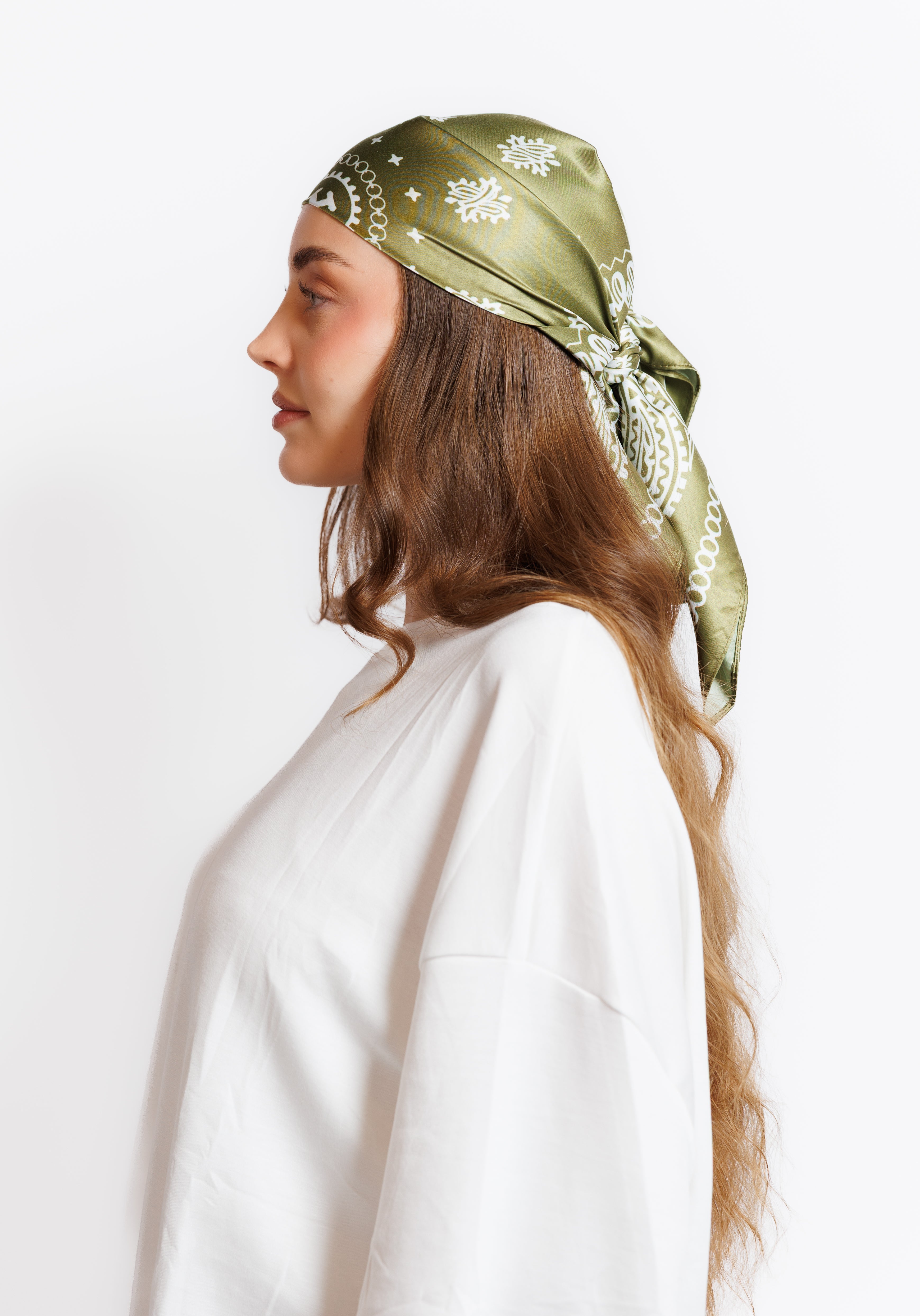 Silk Scarf - Olive Veil