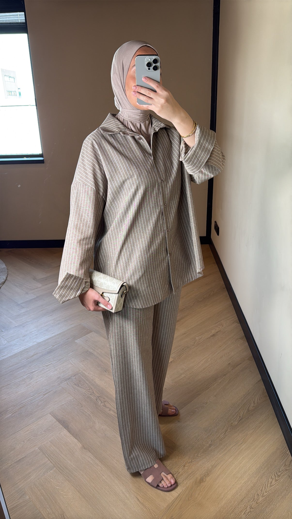 Striped Set Lina - Taupe