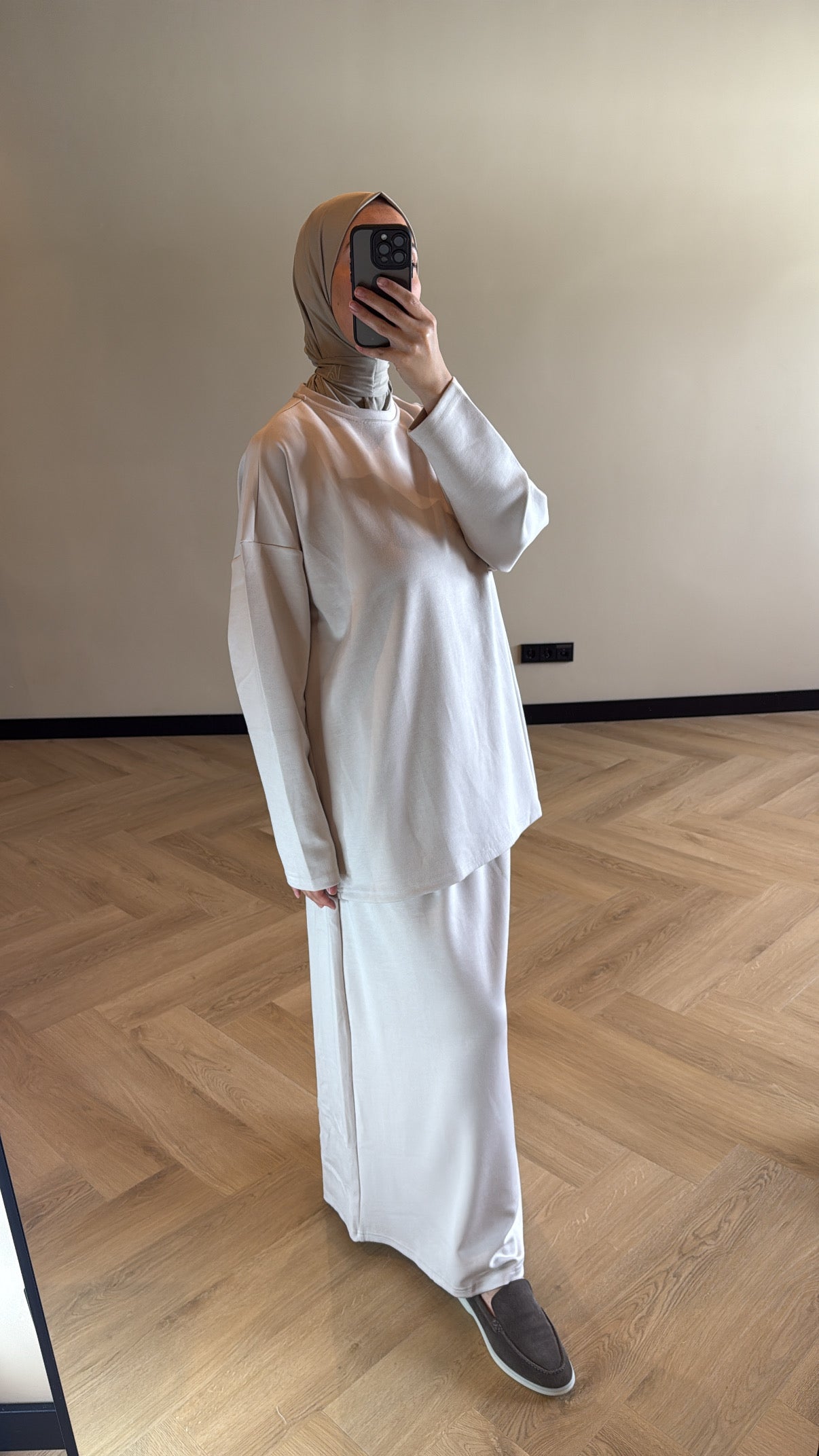 Comfy Skirt Set - Beige