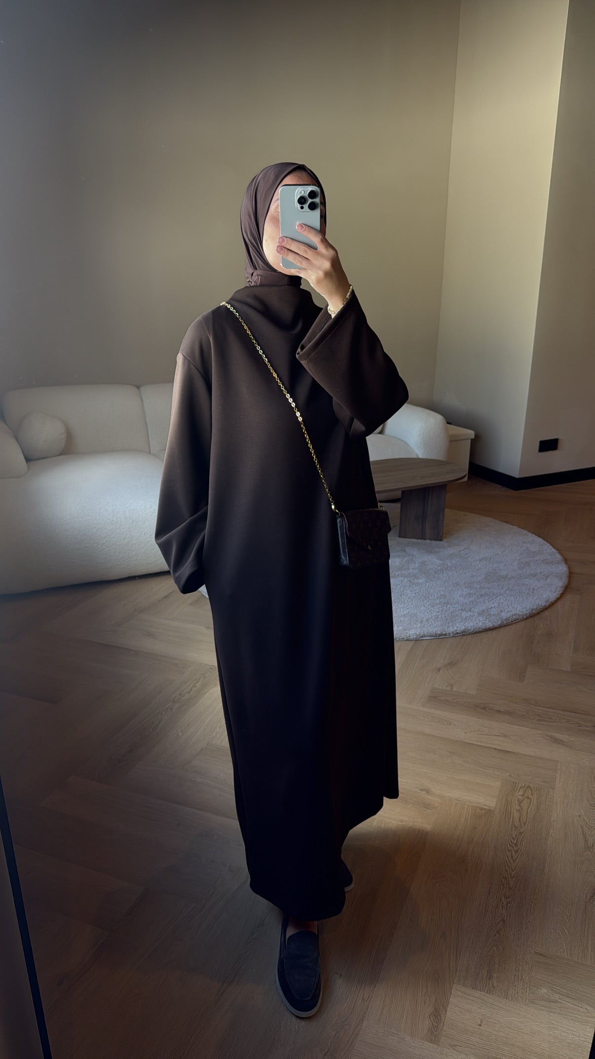 Comfy Jersey Dress - Brown