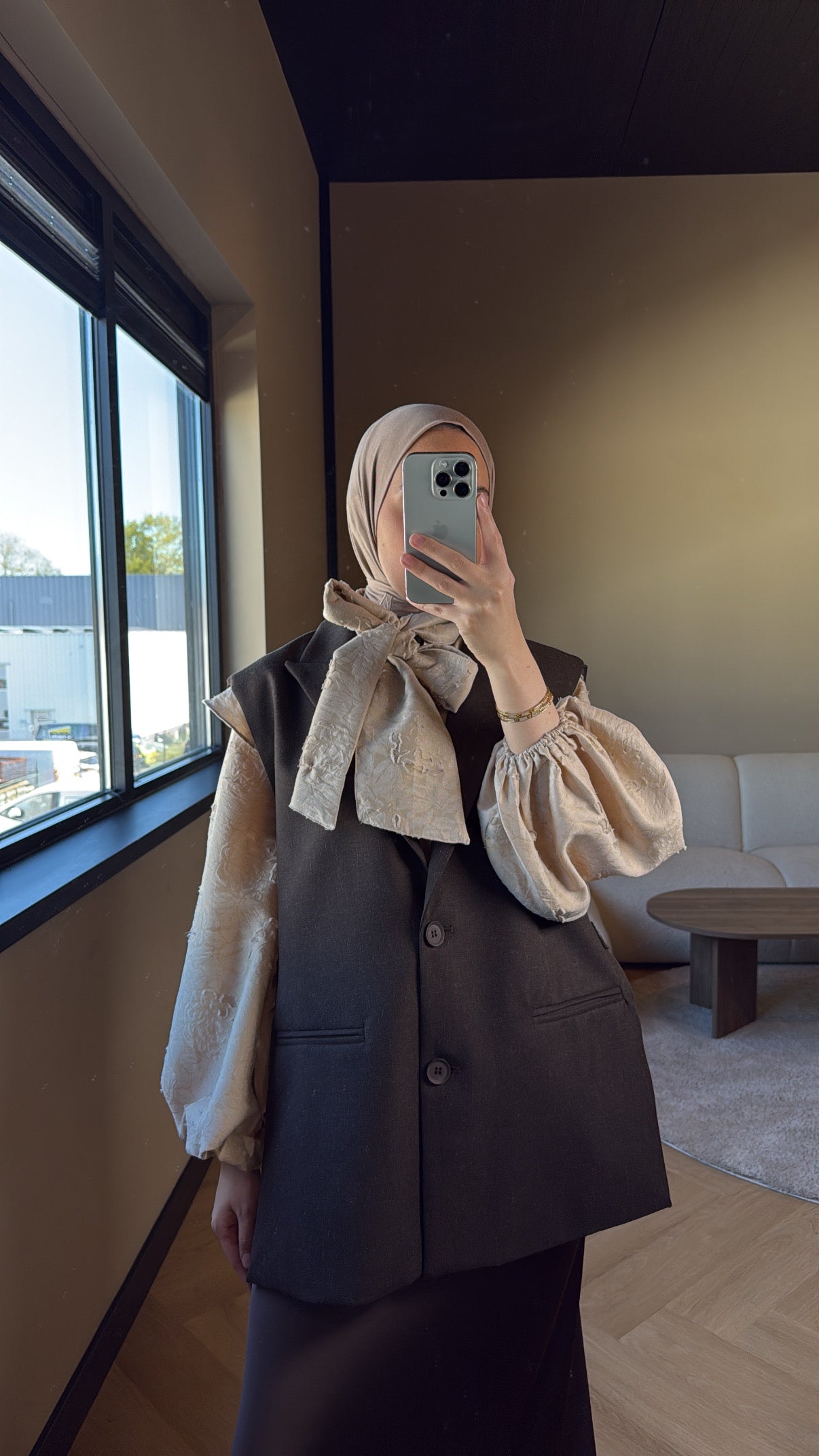 Oversized Gilet Mira - Brown