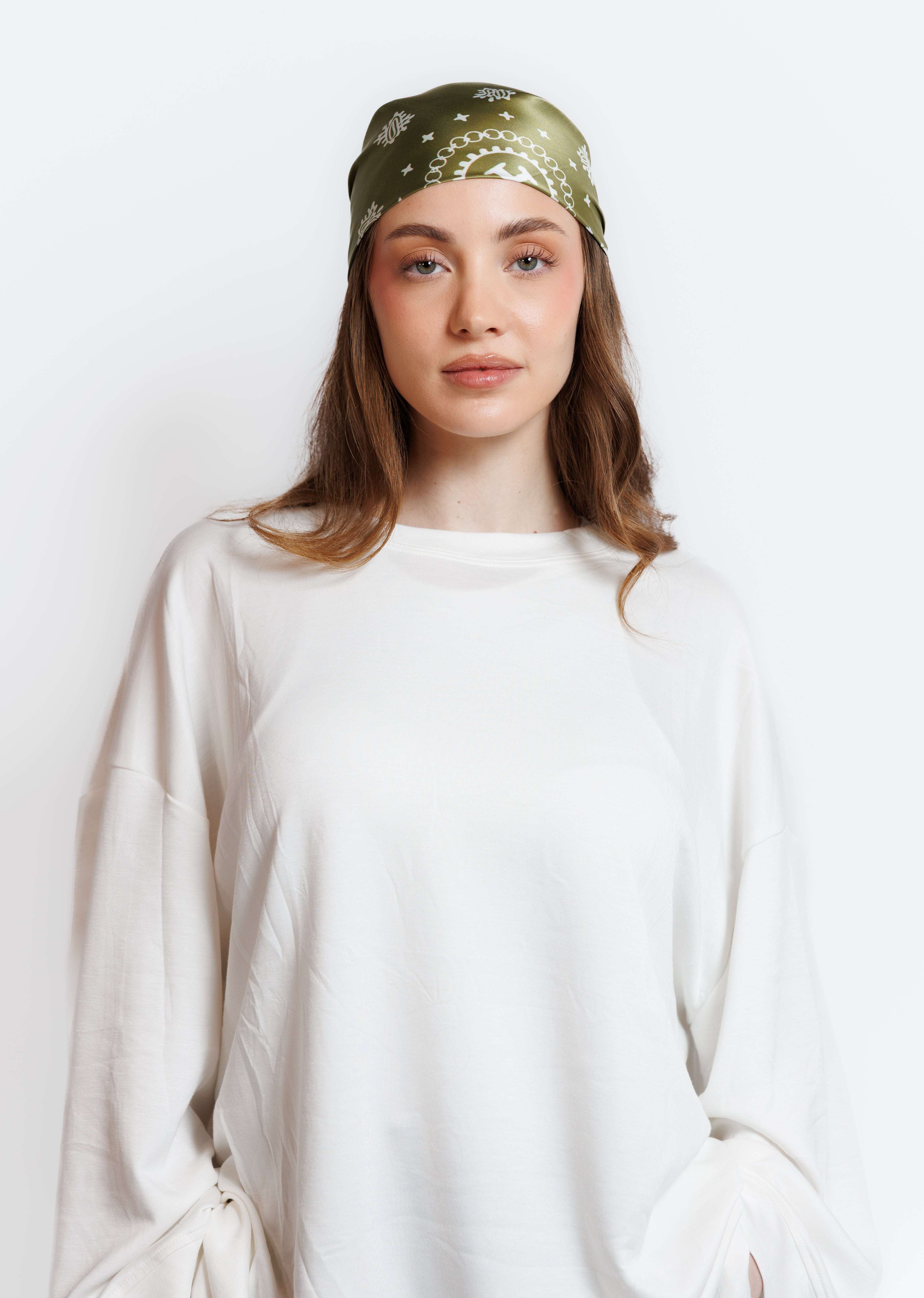 Silk Scarf - Olive Veil