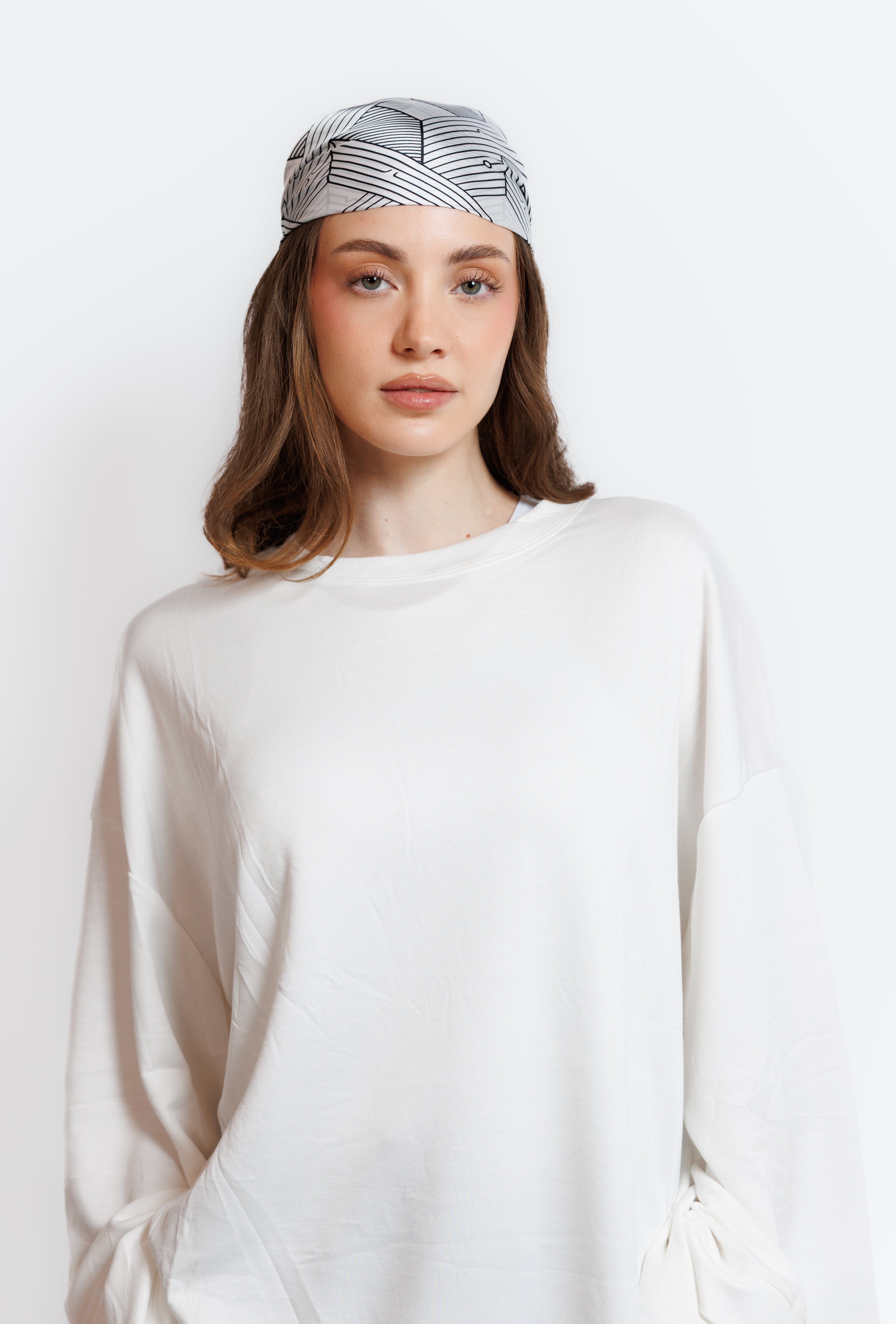 Silk Scarf - Noir ivory