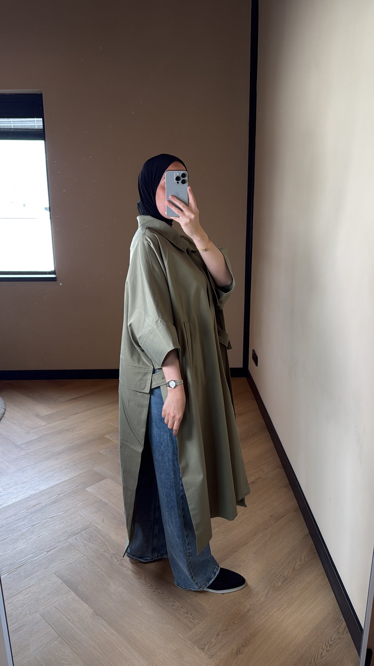 Premium Cape Trench Olivia - Khaki