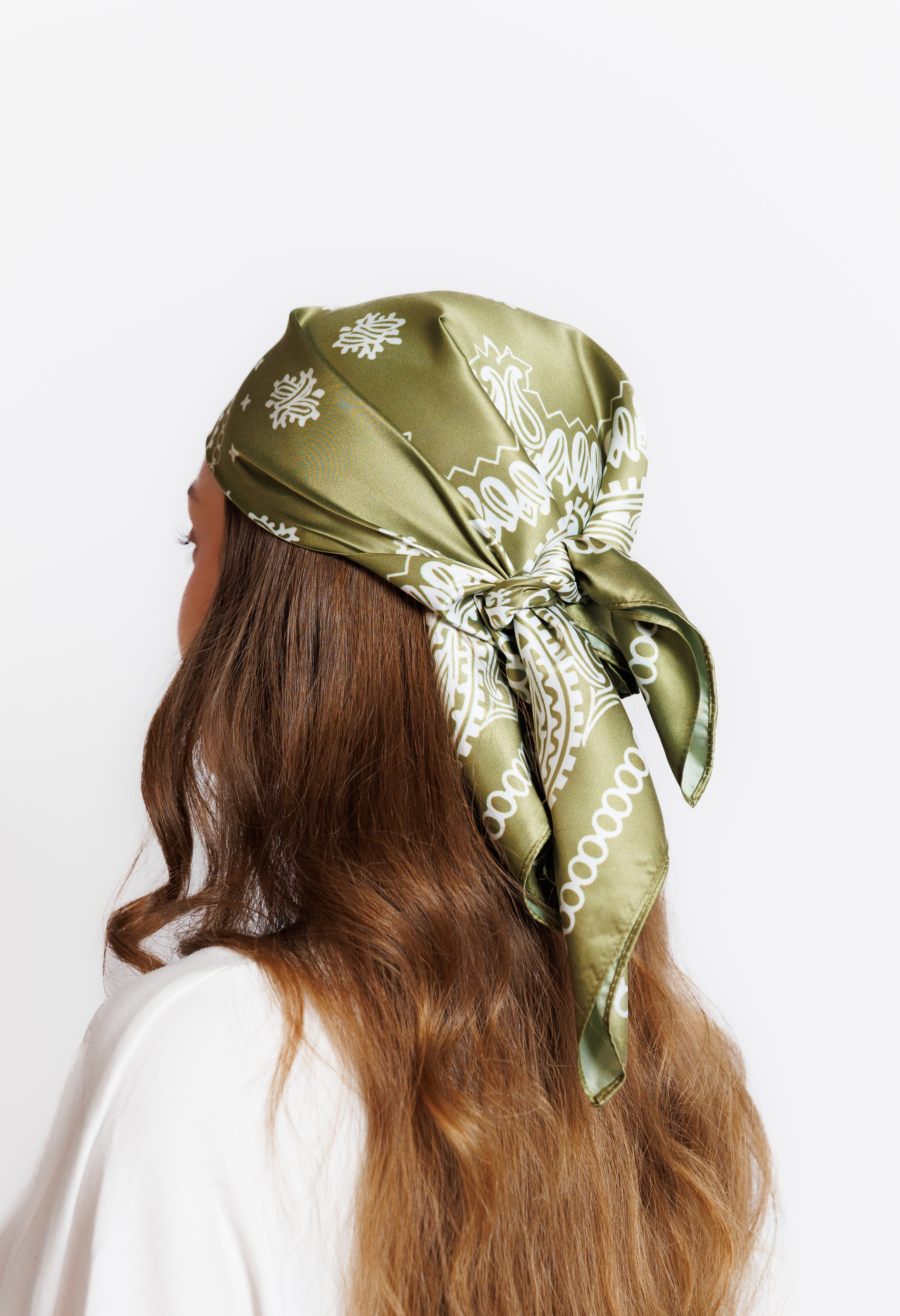 Silk Scarf - Olive Veil