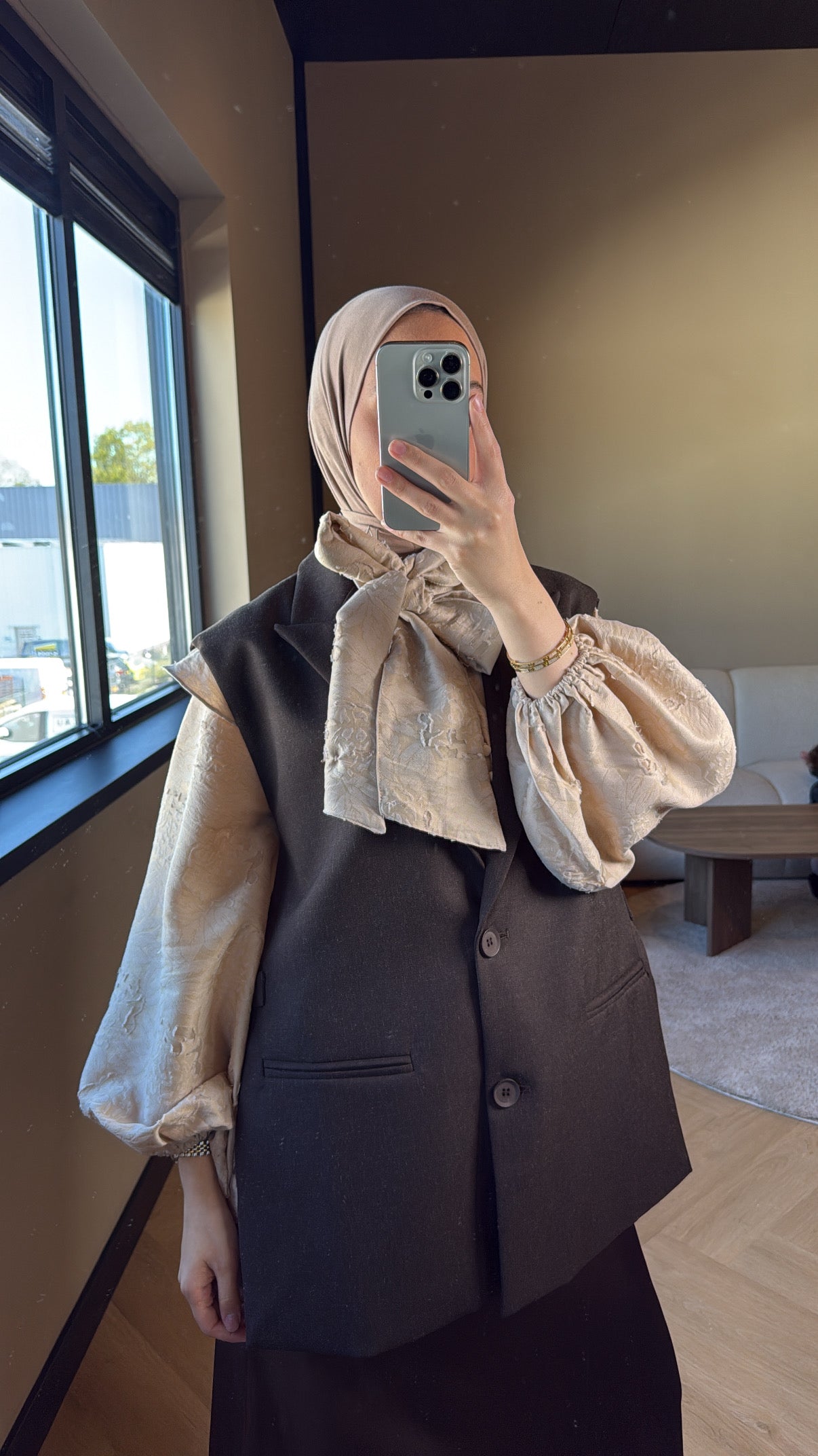 Oversized Gilet Mira - Brown