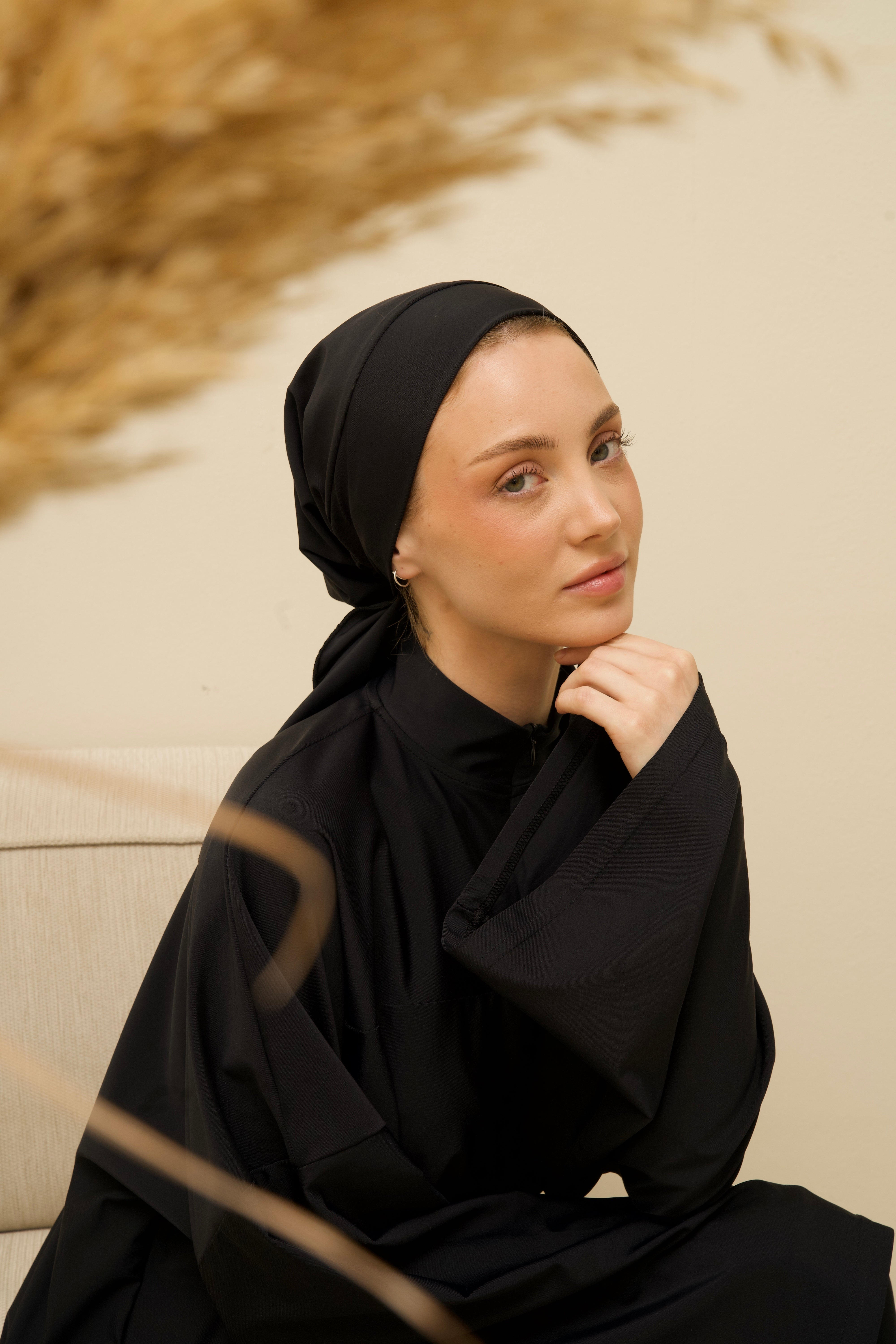 Oversized Zip Burkini Long - Black