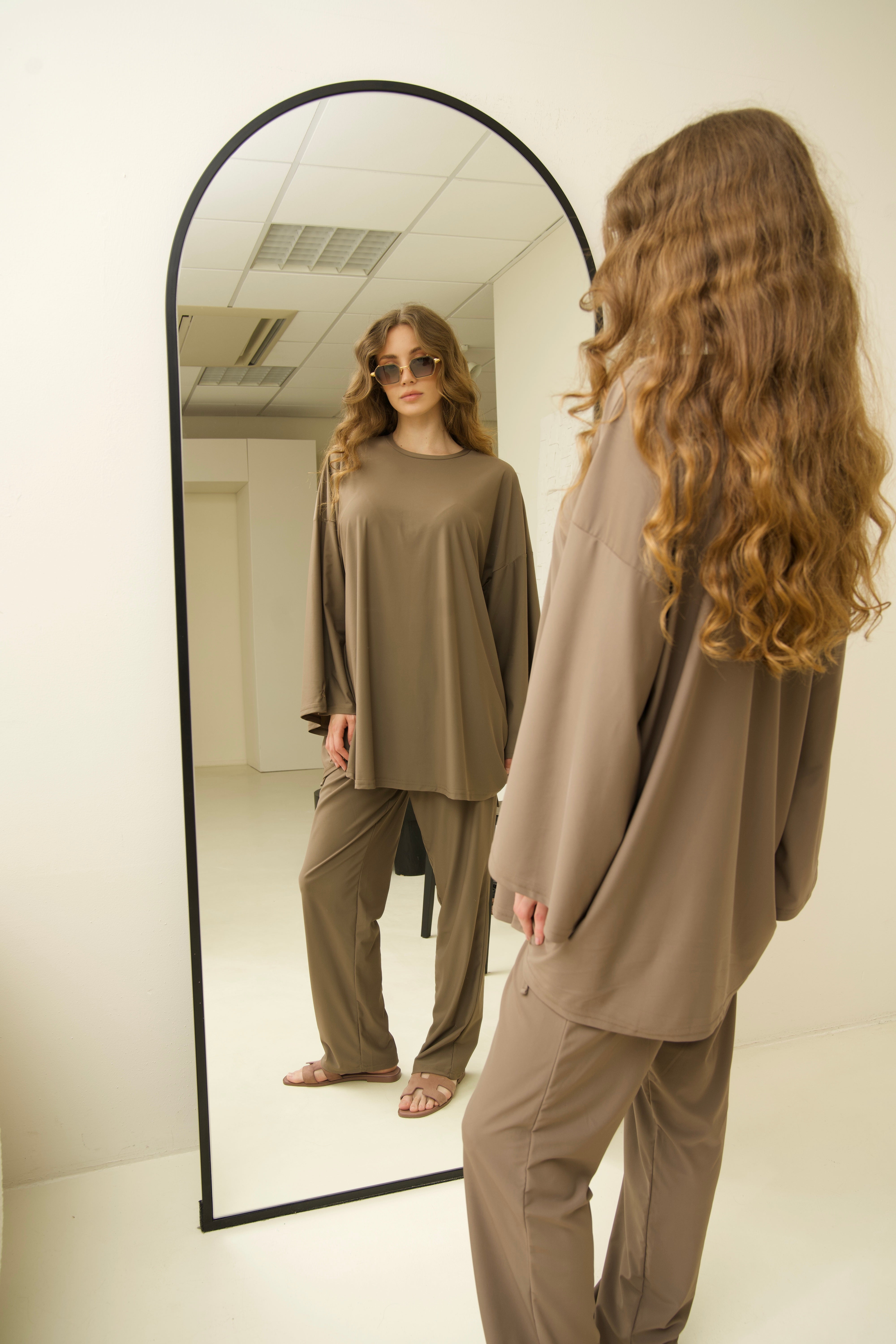 Oversized Burkini Short - Taupe