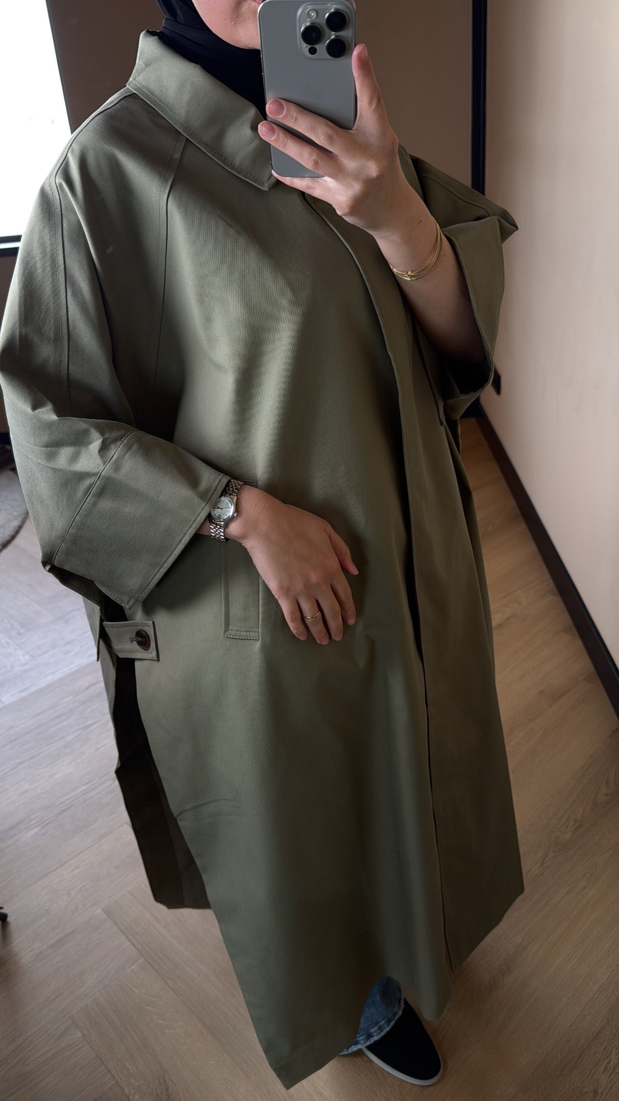 Premium Cape Trench Olivia - Khaki