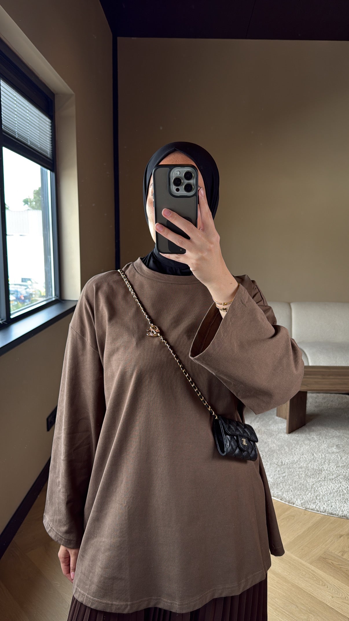 Oversized Cotton Top - Brown