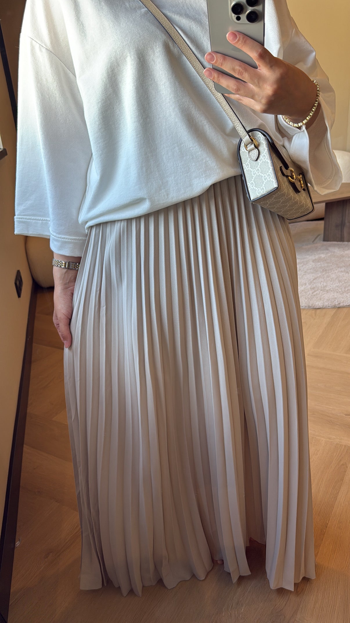 Plisse Skirt - Beige