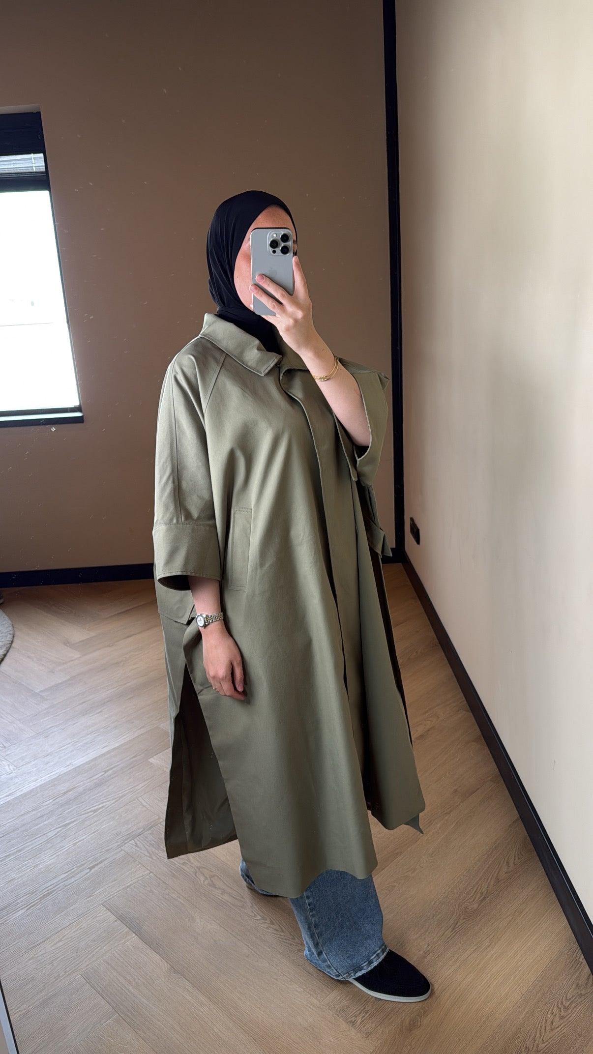 Premium Cape Trench Olivia - Khaki