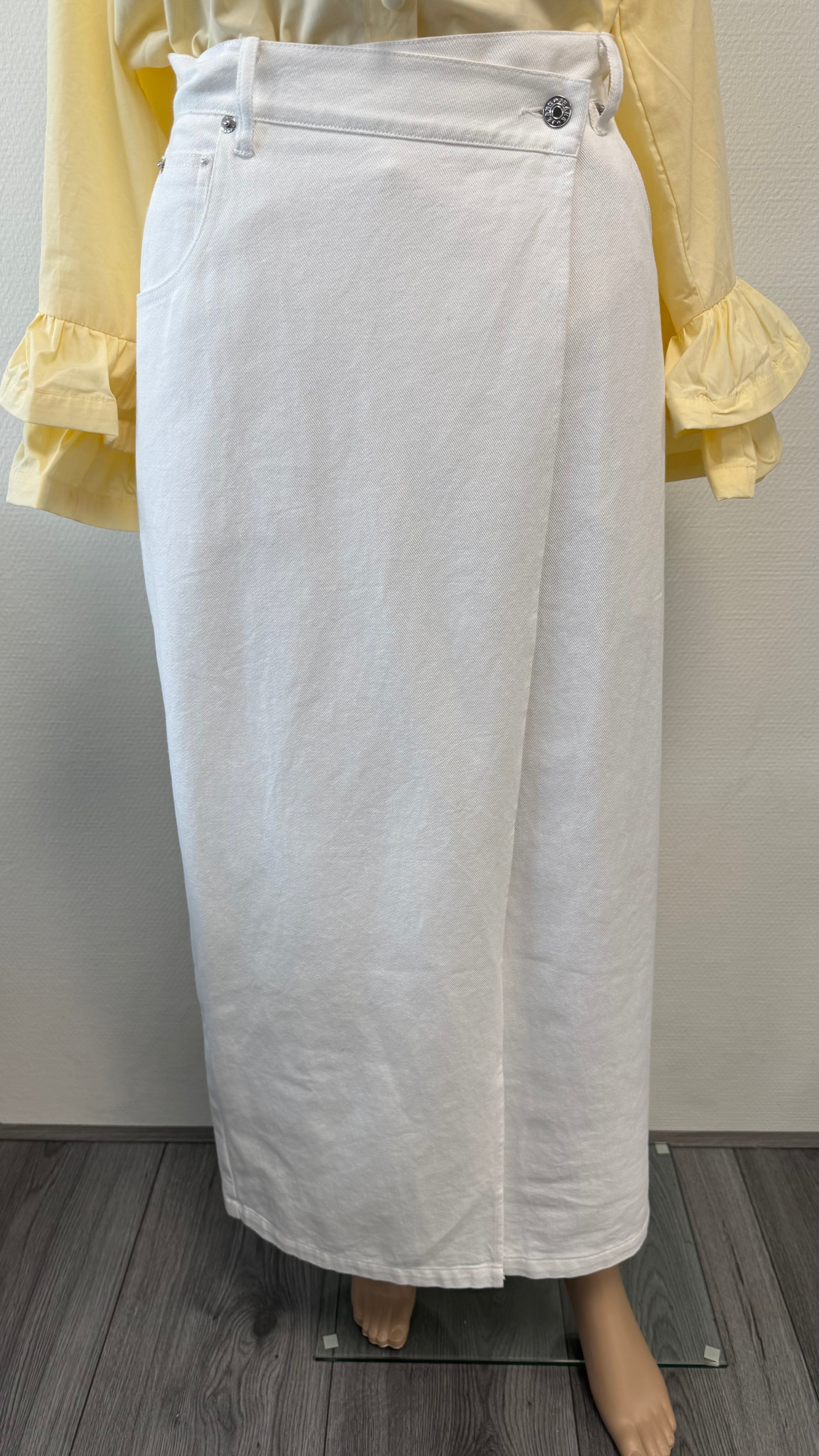 Denim Wrap Skirt - White