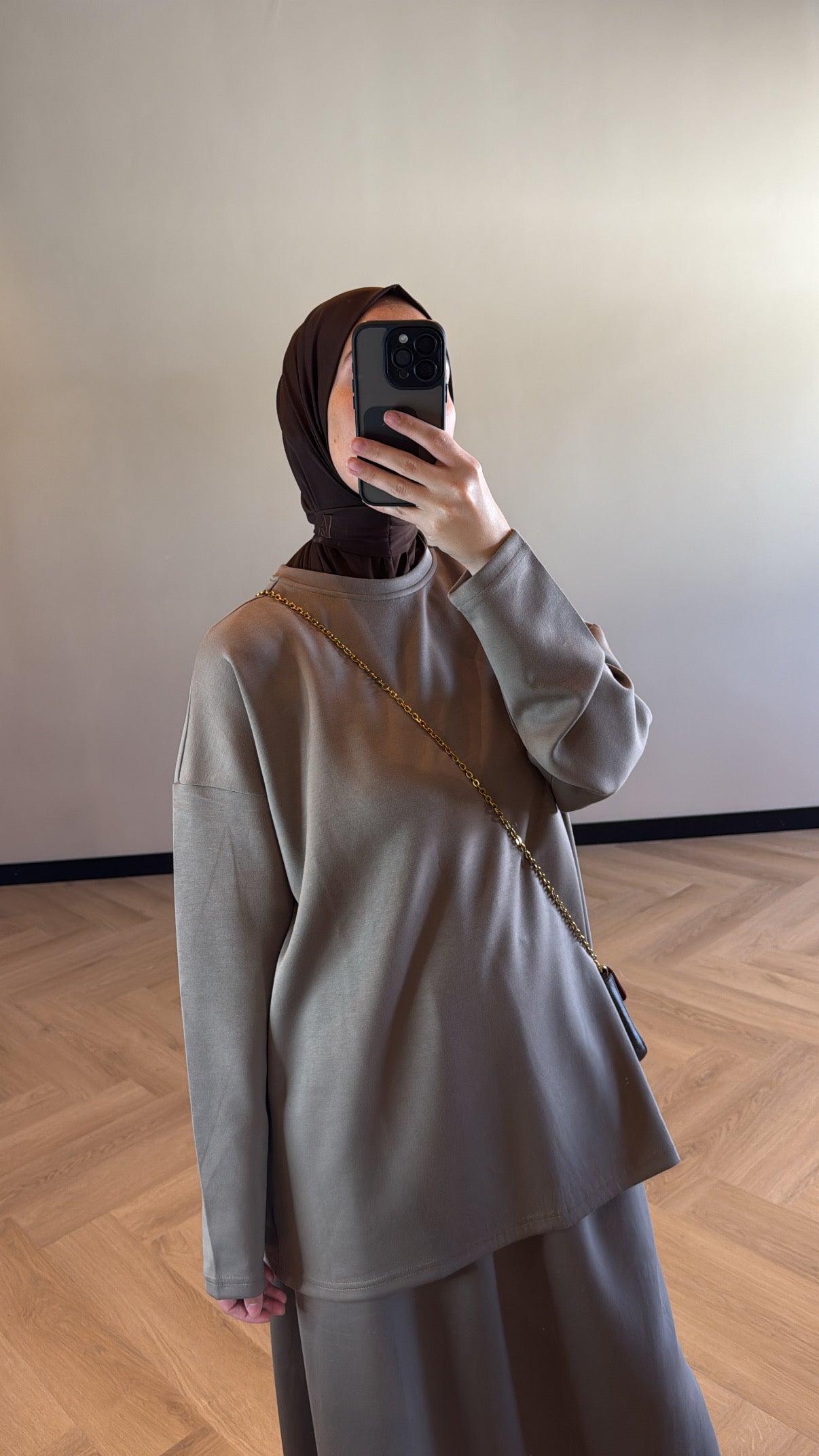 Comfy Skirt Set - Taupe