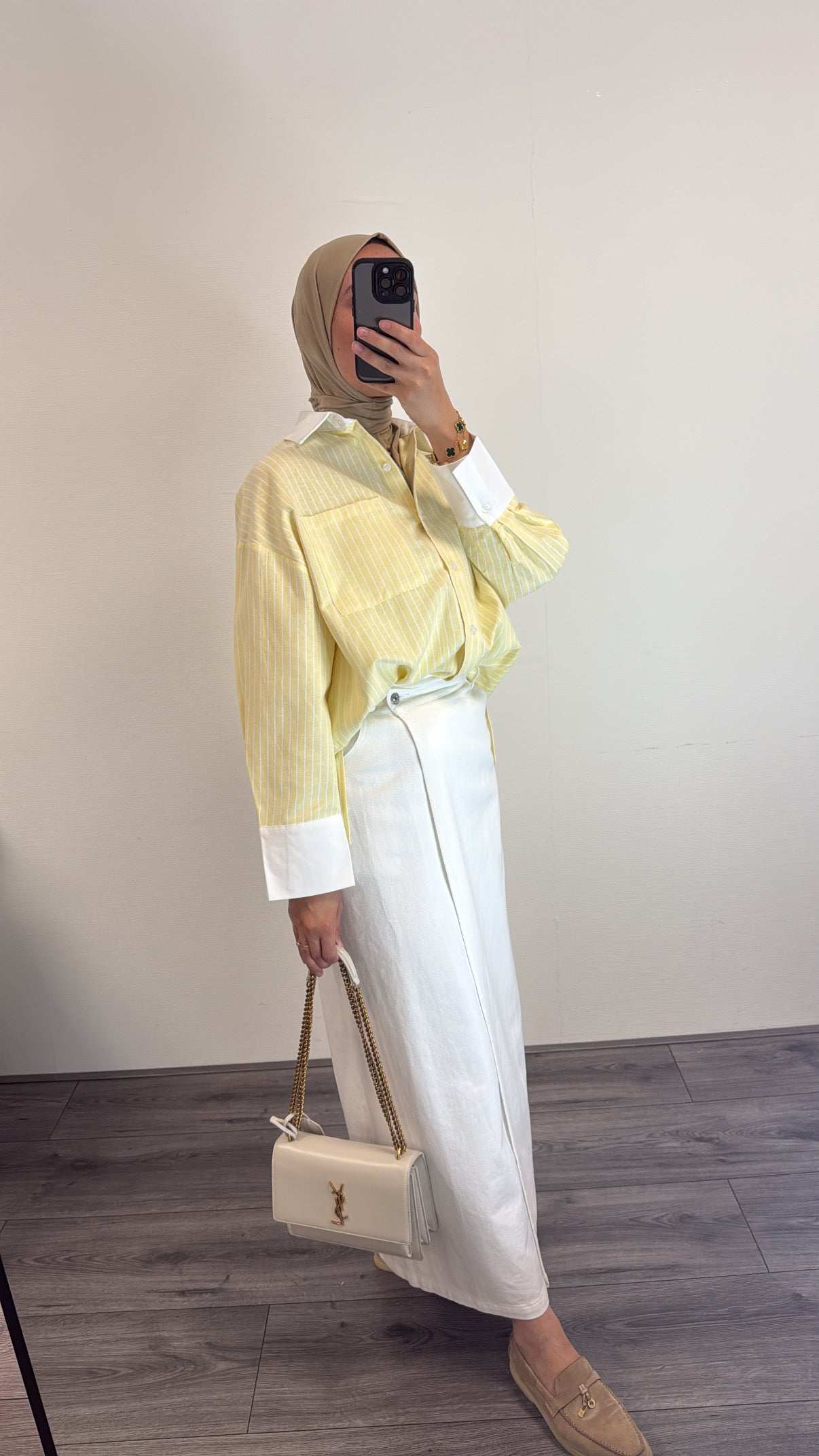 Denim Wrap Skirt - White