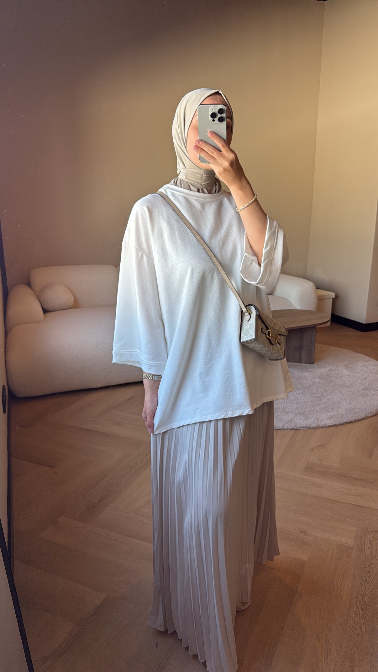 Plisse Skirt - Beige