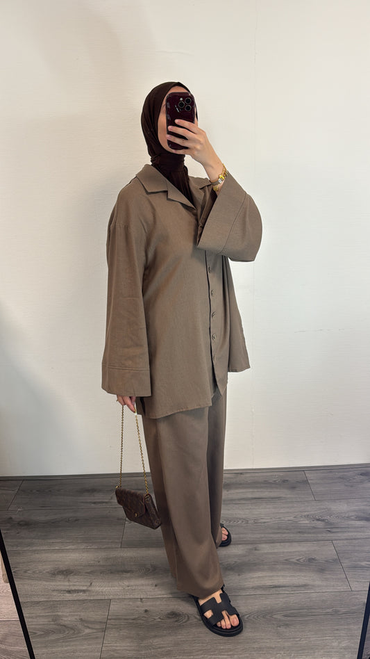 Linen Set Alice - Brown
