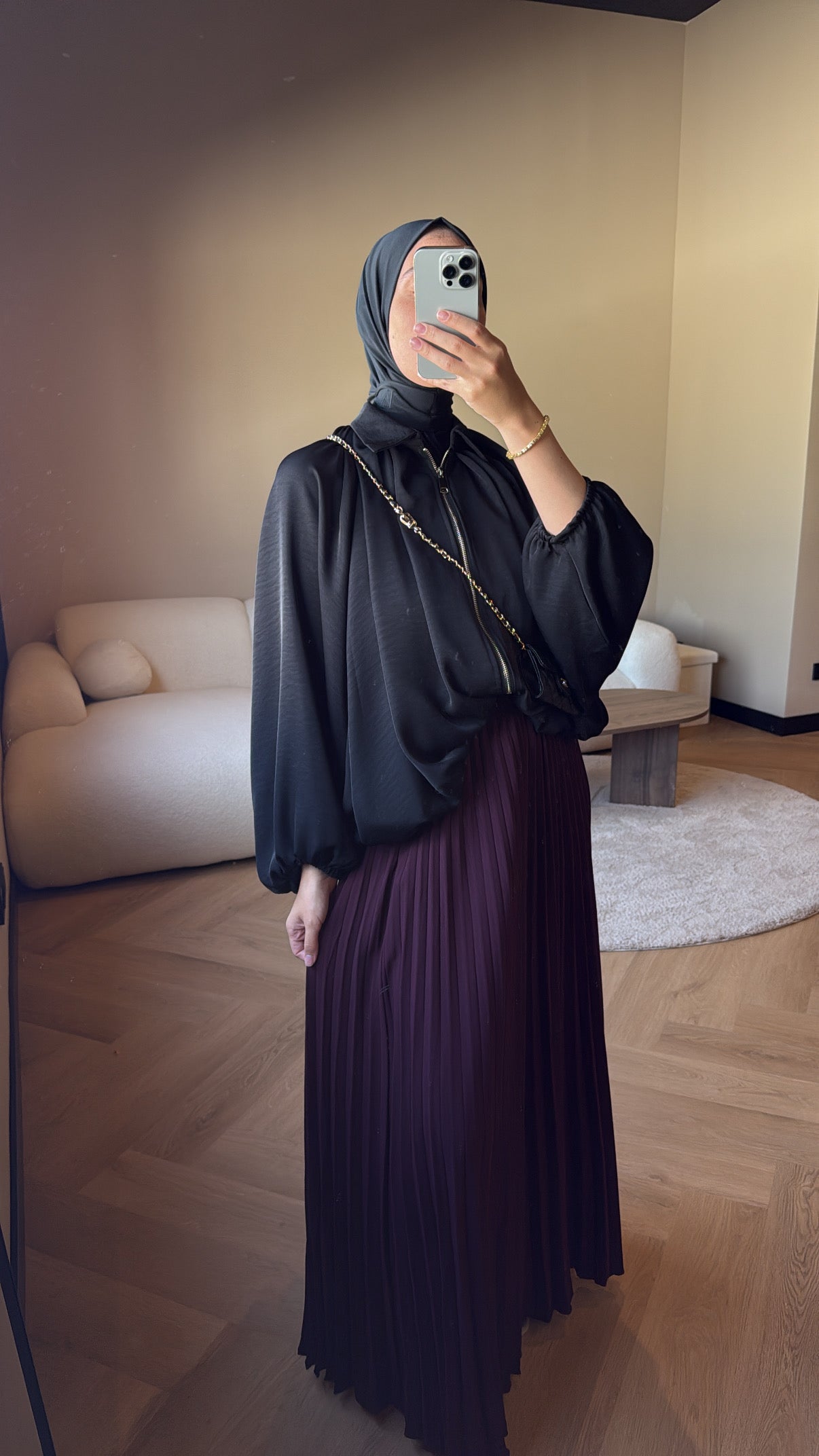 Plisse Skirt - Burgundy
