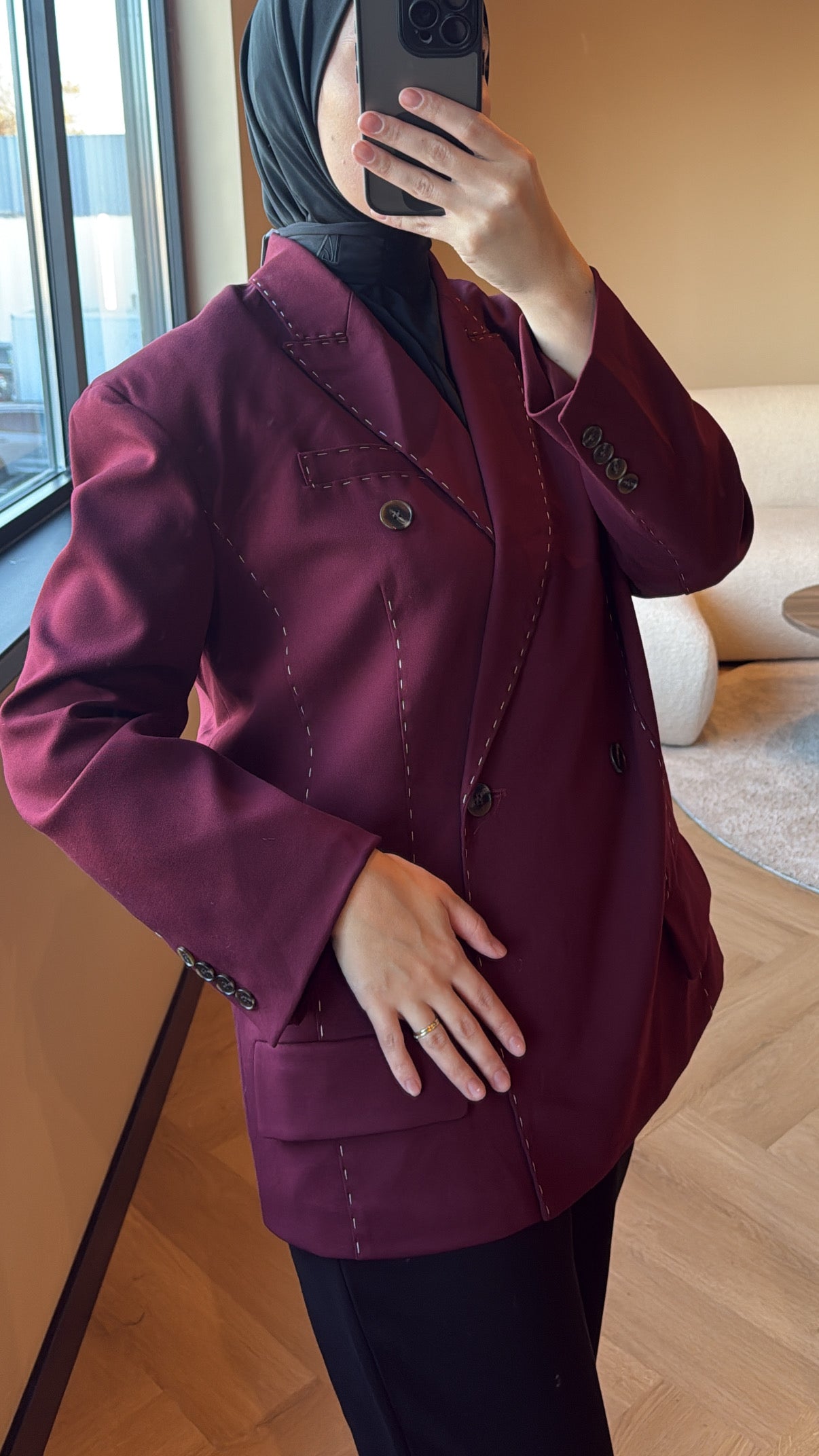 Viral Zara Blazer - Burgundy