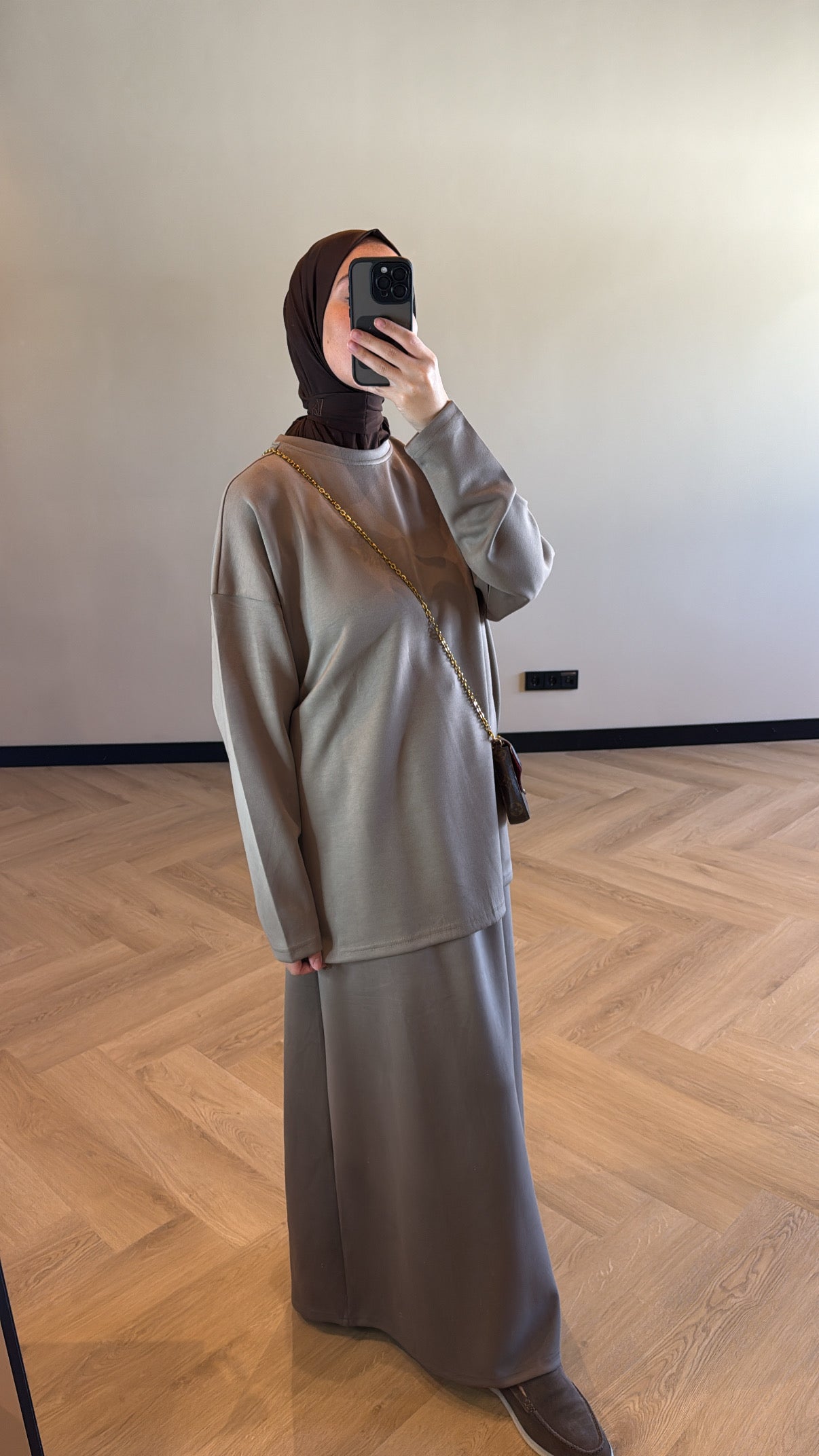 Comfy Skirt Set - Taupe