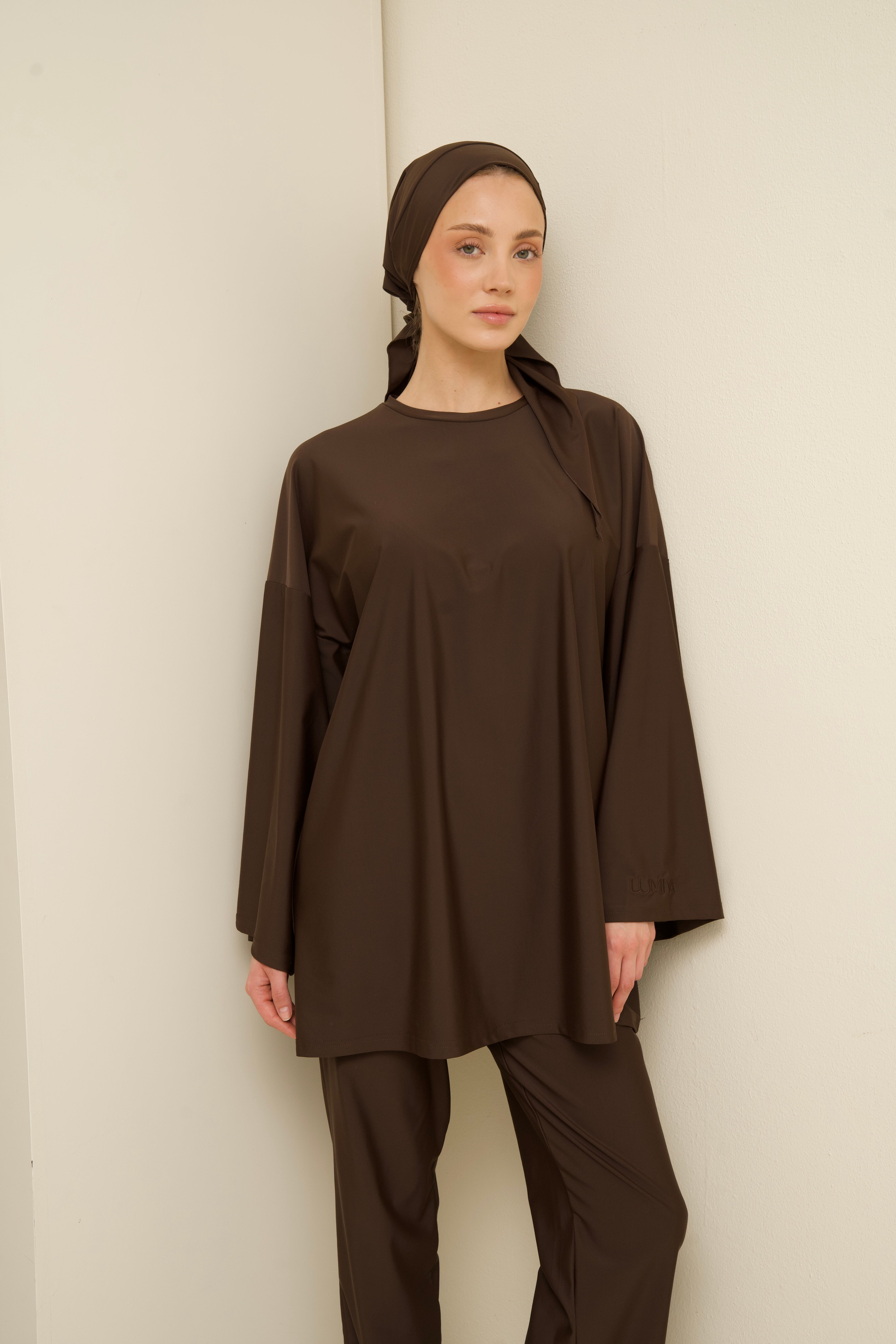 Oversized Burkini Short - Brown