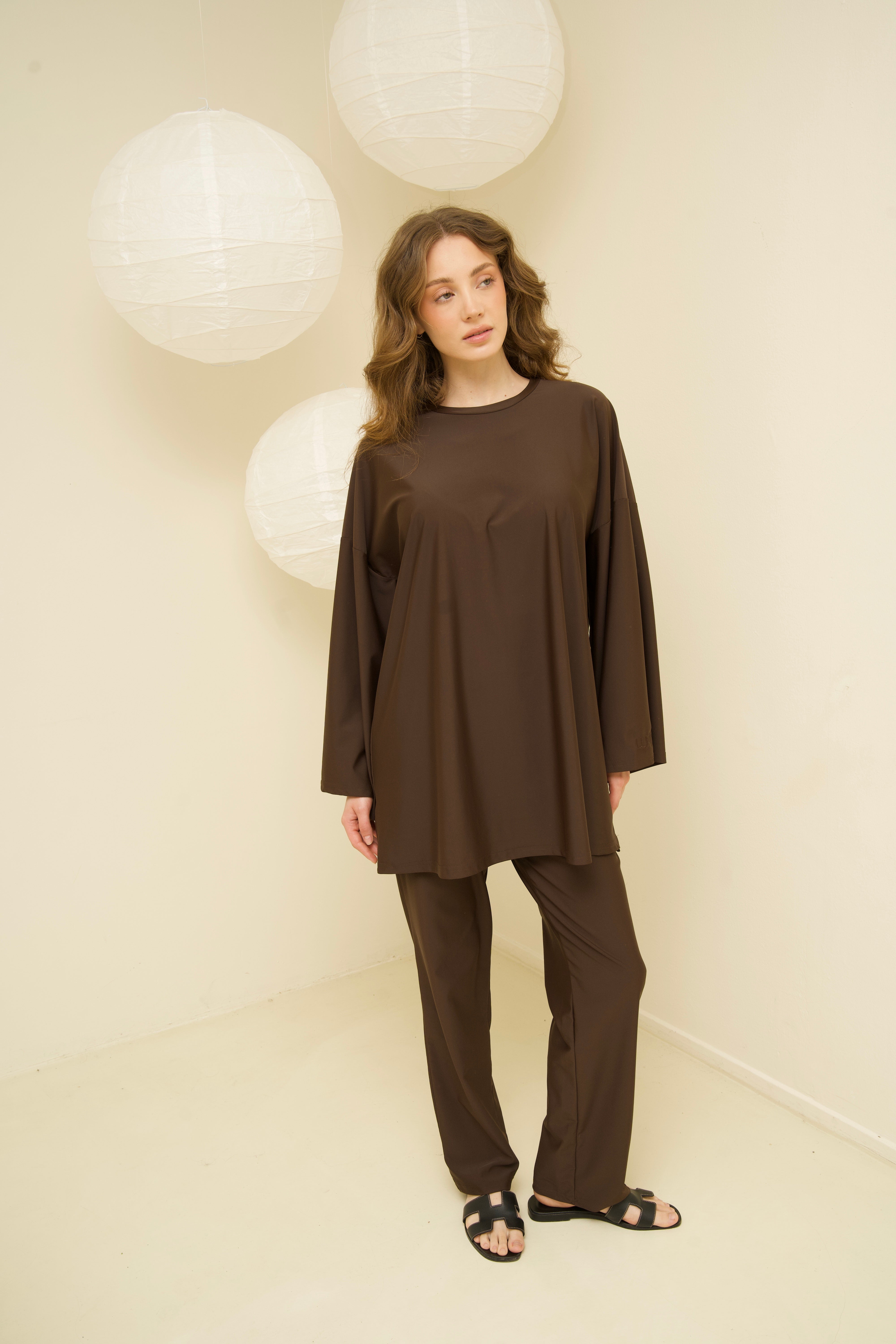 Oversized Burkini Short - Brown