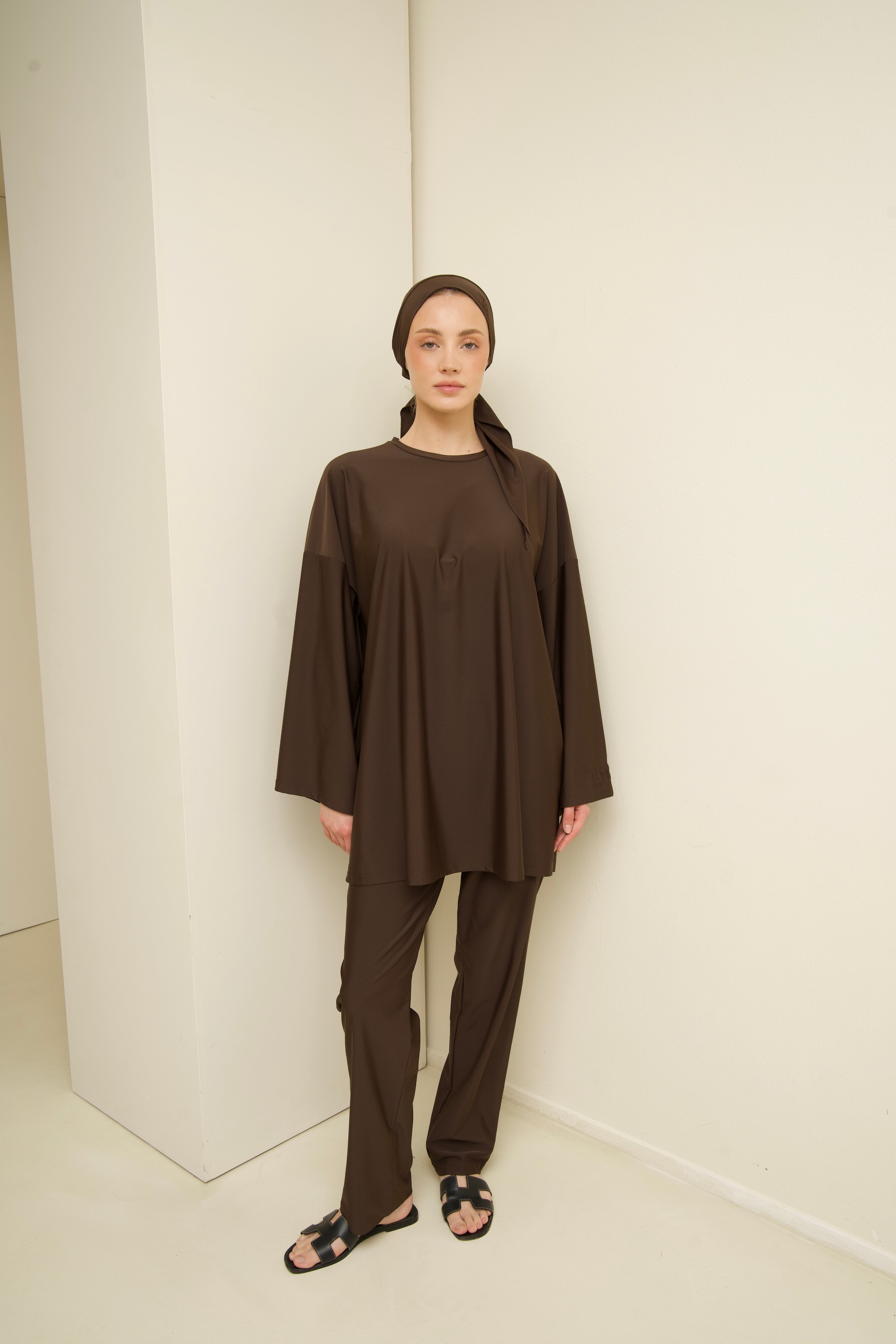 Oversized Burkini Short - Brown